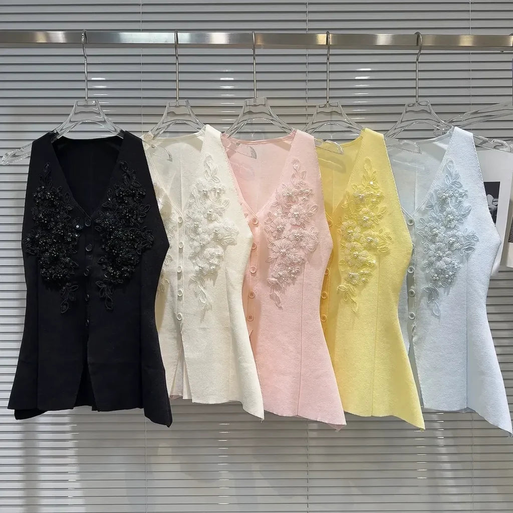 Women’s Embellished Floral Lace Vest Top