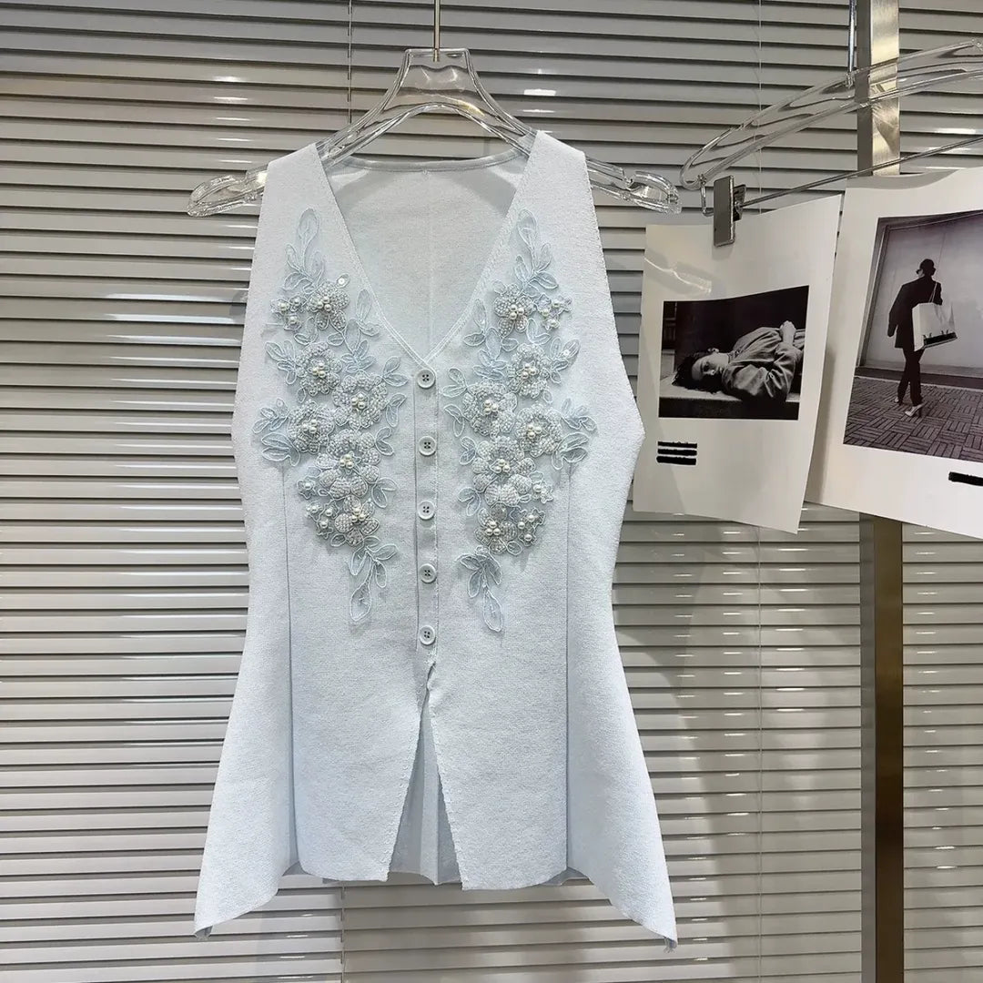 Women’s Embellished Floral Lace Vest Top