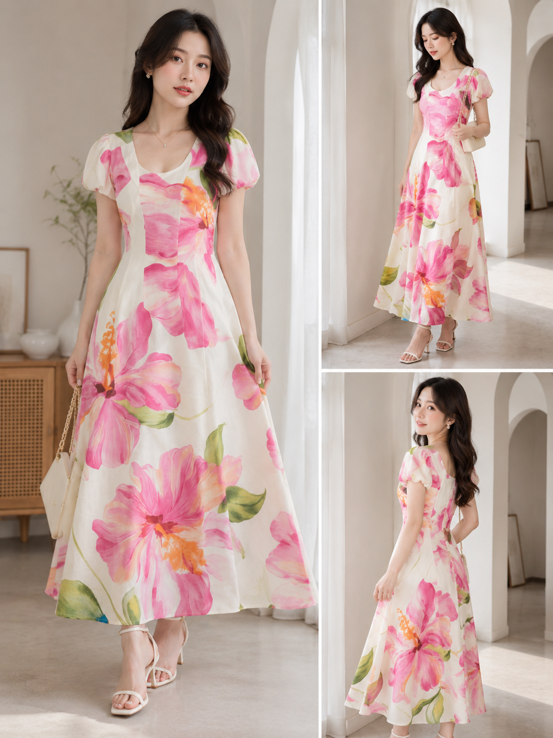 Floral Midi Dress | Elegant Printed Casual Wear for Women